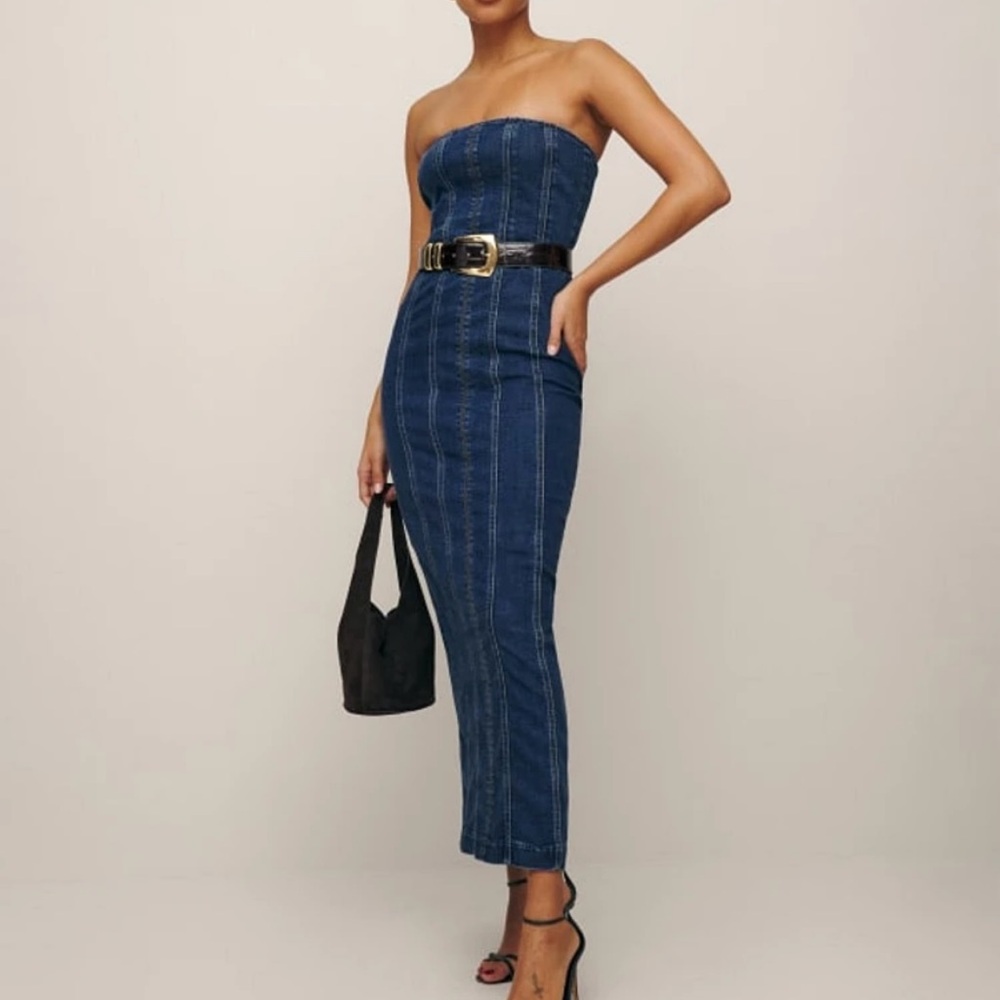 Reformation Anais Strapless Denim Dress